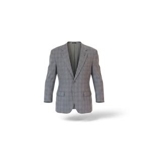 Colony‎ Club McPhersons Mens Grey Plaid Two Button Blazer Sport Coat 48R